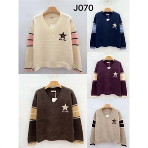 Sweter damski z dekoltem w serek