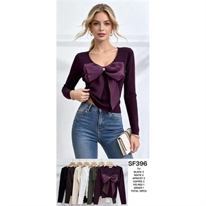Sweter damski z dekoltem w serek
