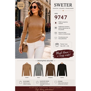 Sweter damski z golfem  S/M-L/XL