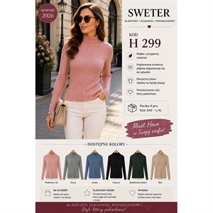 Sweter damski z golfem  S/M-L/XL