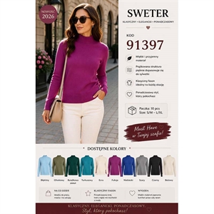 Sweter damski z golfem  S/M-L/XL