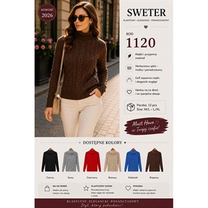 Sweter damski z golfem  S/M-L/XL