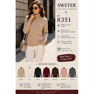 Sweter damski z golfem  S/M-L/XL
