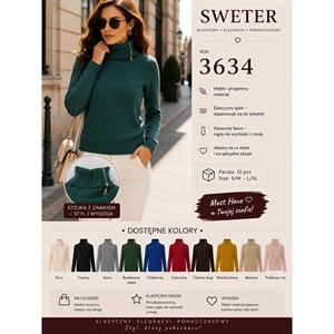 Sweter damski z golfem  S/M-L/XL