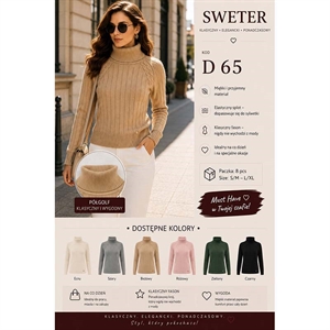 Sweter damski z golfem  S/M-L/XL