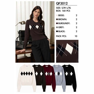 Sweter damski okrągły  S/M-L/XL