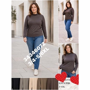 Bluzka damska z długim rękawem 3-6XL