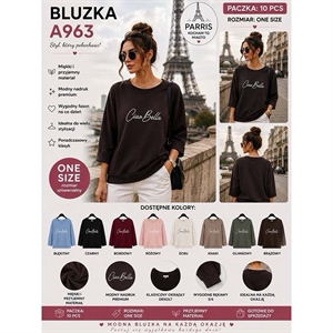 Bluzka damska z 3/4 rękawem