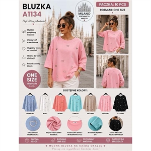 Bluzka damska z rękawem 3/4