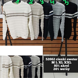 Sweter cienki męski okrągły produkt Turecki  M-2XL