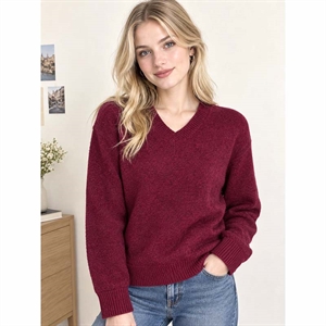 Sweter damski z dekoltem w serek