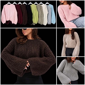 Sweter damski okrągły