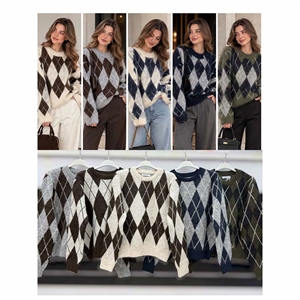 Sweter damski okrągły