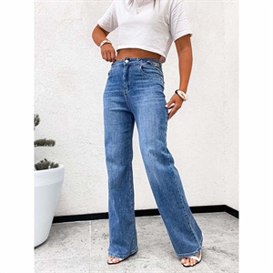 Jeansy szerokie nogawki damskie (XS-XL)