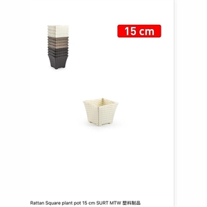 Doniczka kwadratowa rattanowa 15cm