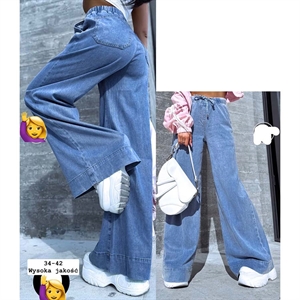 Jeansy szerokie nogawki  34-42