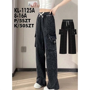 Spodnie dziewczęce z szerokimi nogawkami (8-16)