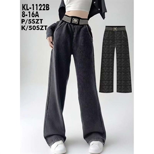 Spodnie dziewczęce z szerokimi nogawkami (8-16)