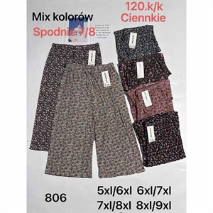 Spodnie culotte damskie 7/8 Big Size  5XL/6XL-8XL/9XL