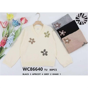 Sweter damski z dekoltem w serek