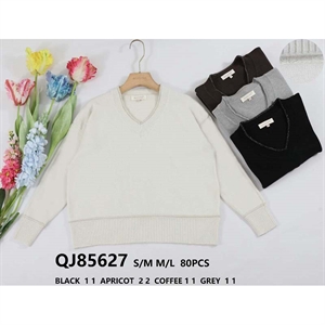 Sweter damski z dekoltem w serek  S/M-M/L