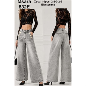 Jeansy szerokie nogawki Msara  XS-XL