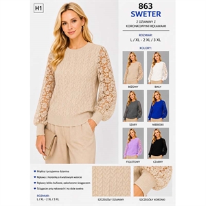 Sweter damski okrągły  L-3XL