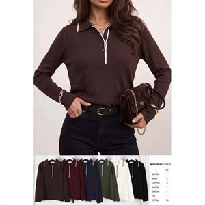 Sweter damski z dekoltem w serek