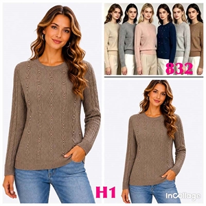 Sweter damski okrągły  L/XL-2XL/3XL
