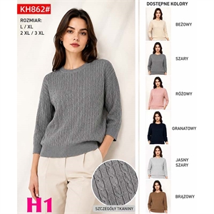 Sweter damski okrągły  L/XL-2XL/3XL