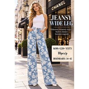 Jeansy szerokie nogawki  34-42