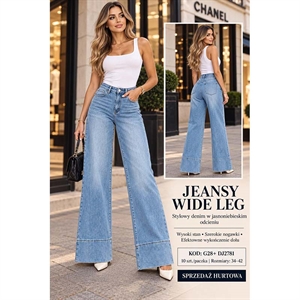 Jeansy szerokie nogawki  34-42