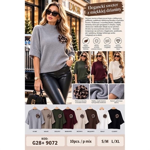 Sweter damski z krótkim rękawem  S/M-L/XL