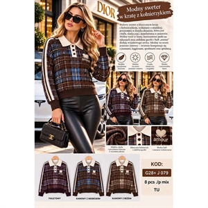 Sweter damski z kołnierzykiem
