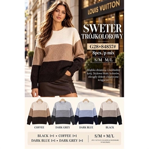 Sweter damski okrągły  S/M-M/L