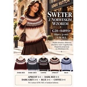 Sweter damski okrągły  S/M-M/L