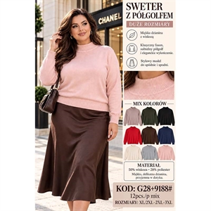 Sweter damski z półgolfem  XL/2XL-2XL-3XL