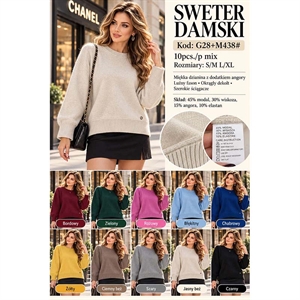 Sweter damski okrągły  S/M-L/XL