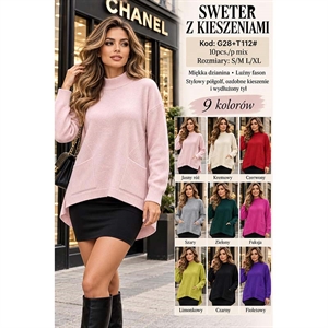 Sweter damski z półgolfem  S/M-L/XL