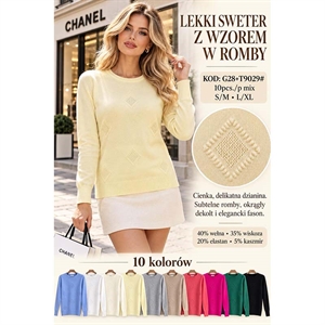 Sweter damski okrągły  S/M-L/XL