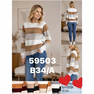 Sweter damski okrągły  M-2XL