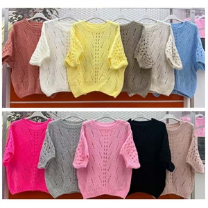 Sweter damski z krótkim rękawem - Produkt Włoski