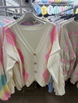 Sweter damski zapinany na guziki w paski