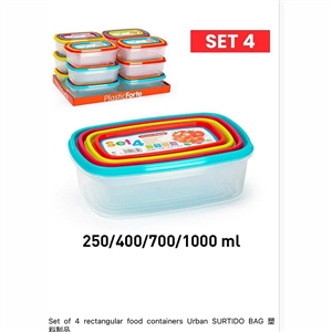 Zestaw 4 prostokątnych pojemników na żywność Urban Surtido Bag