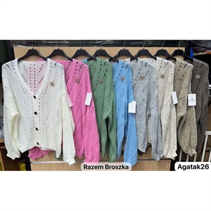 Sweter damski zapinany na guziki - Produkt Włoski