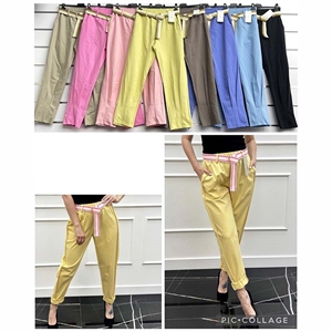 Spodnie damskie z paskiem produkt Włoski