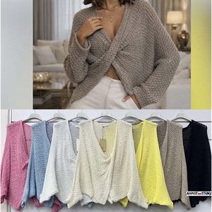 Ażurowy sweter damski okrągły