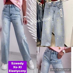 Jeansy szerokie nogawki  XS-XL