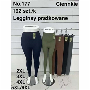 Legginsy cienkie prążkowane damskie  2XL-5XL/6XL