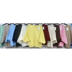 Sweter damski z dekoltem w serek